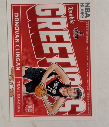 2024-25 Panini NBA Hoops #5 Donovan Clingan Rookie Greetings — front