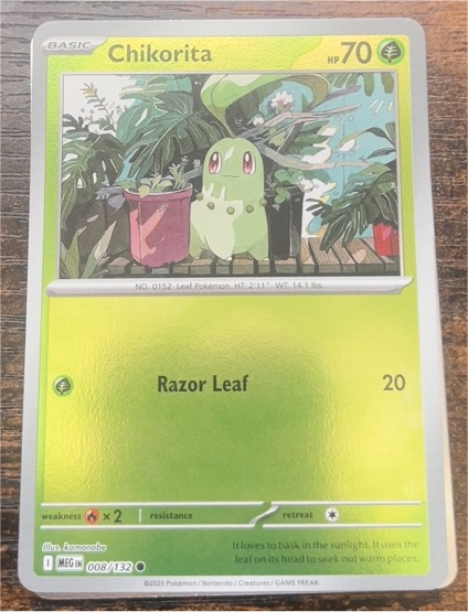 2025 Pokemon TCG Mega Evolution #008 Chikorita — front