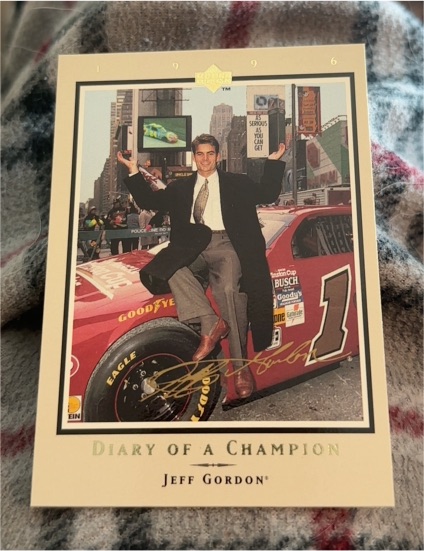 1996 Upper Deck Diary of a Champion #DC8 Jeff Gordon — front