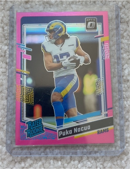 2023 Donruss Optic #238 Puka Nacua Rated Rookie Pink Prizm — front
