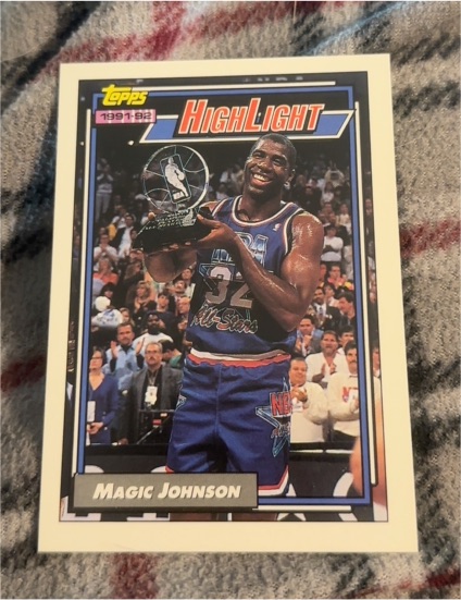 1991-92 Topps Highlight #2 Magic Johnson — front