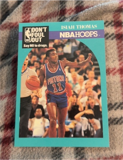 1990-91 NBA Hoops #389 Isiah Thomas — front