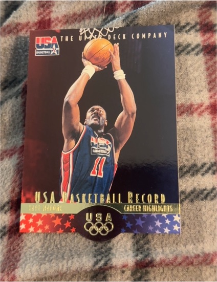 1996 Upper Deck USA Basketball Record Karl Malone — front