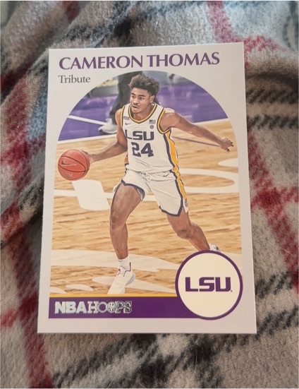 2021 Panini Chronicles Draft Picks NBA Hoops Tribute #65 Cameron Thomas — front