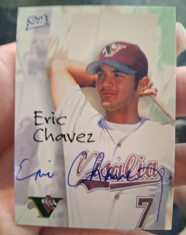 1998 Best Eric Chavez Autograph Rookie Card RC AUTO Oakland A's Visalia — front