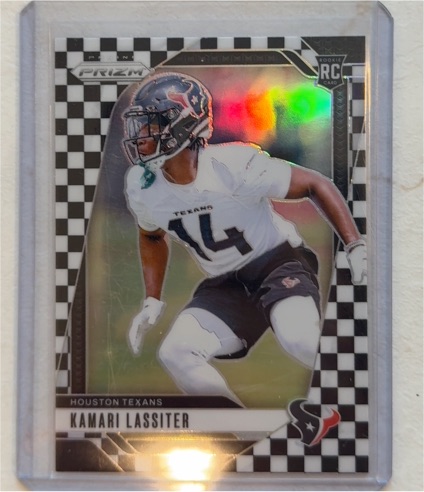 2024 Panini Prizm Kamari Lassiter Black & White Checkerboard Rookie Texans RC — front