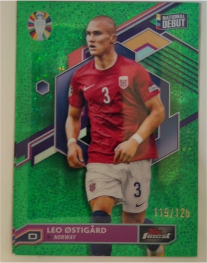 2023 Topps Finest Road to UEFA Euro #34 Leo Østigård — front