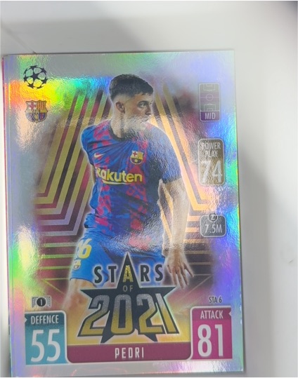 2021-22 Topps Match Attax UCL Extra Stars of 2021 #STA 6 Pedri — front