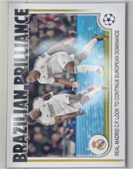 2024-25 Topps UEFA Club Competitions #28 Brazilian Brilliance Real Madrid CF — front