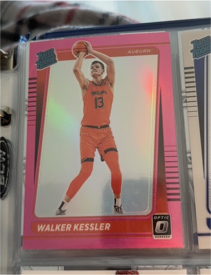 2022 Panini Chronicles Draft Picks Donruss Optic #23 Walker Kessler Rated Rookie Pink Prizm — front