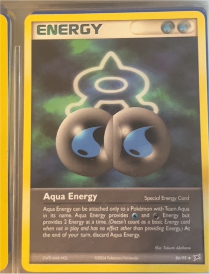 2004 Pokemon EX Team Magma vs Team Aqua #86 Aqua Energy — front