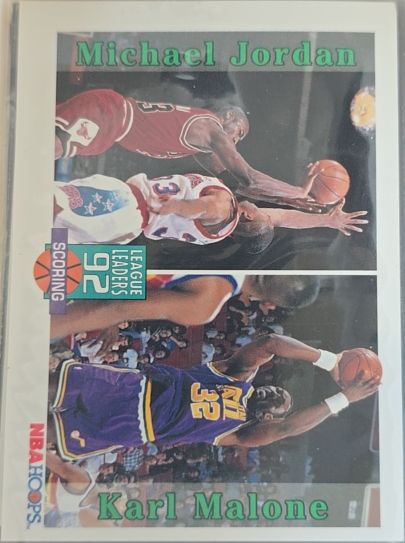 1992-93 Hoops #320 Michael Jordan / Karl Malone — front