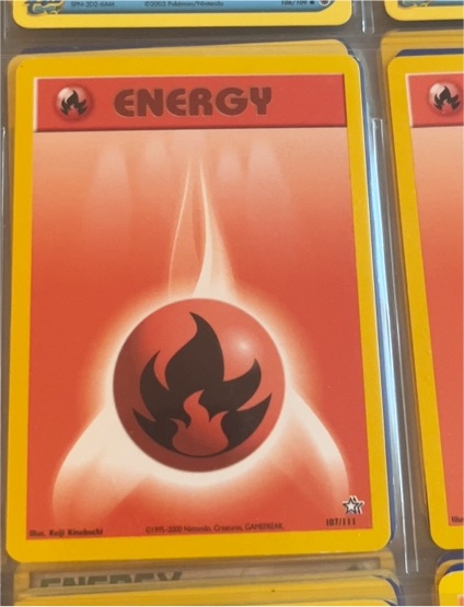 2000 Neo Genesis #107 Fire Energy — front