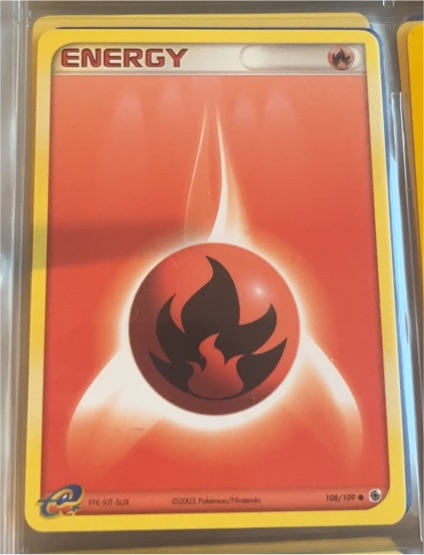 2004 Pokemon EX Ruby and Sapphire #108 Fire Energy — front