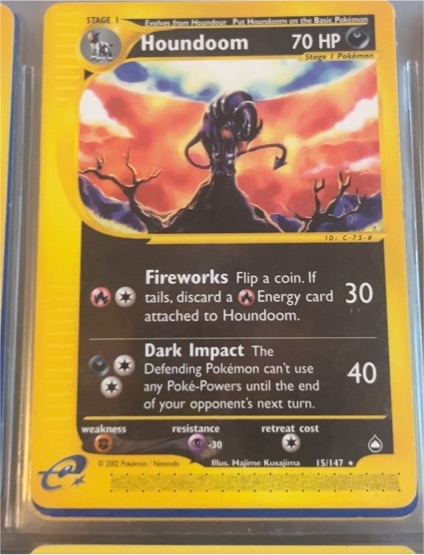 2003 Pokémon Aquapolis #15 Houndoom — front