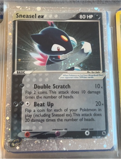 2003 Pokémon EX Ruby & Sapphire #103 Sneasel ex — front
