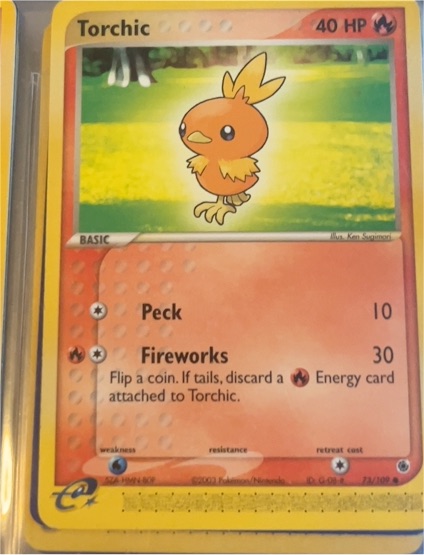 2003 Pokémon Ruby and Sapphire #73 Torchic — front