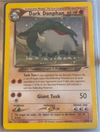 2002 Pokémon Neo Destiny #3 Dark Donphan — front