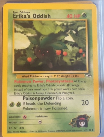 2000 Pokémon Gym Heroes #47 Erika's Oddish — front