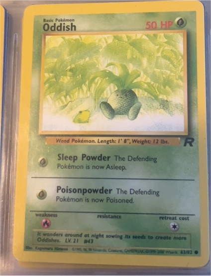 2000 Pokémon Team Rocket #63 Oddish — front