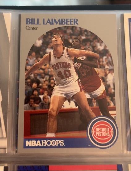 1990-91 NBA Hoops #108 Bill Laimbeer Detroit Pistons — front