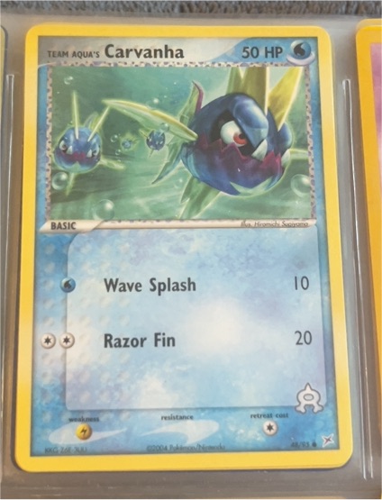 2004 EX Team Magma vs Team Aqua #48 Team Aqua's Carvanha — front