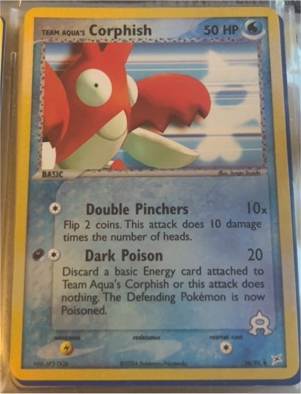 2004 Pokemon EX Team Magma vs Team Aqua #26 Team Aqua's Corphish — front