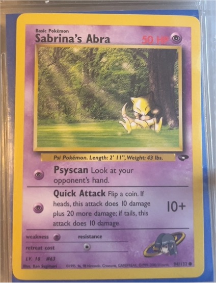 2000 Pokémon Gym Challenge #94 Sabrina's Abra — front
