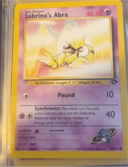 1999 Pokémon Gym Challenge #93 Sabrina's Abra — front