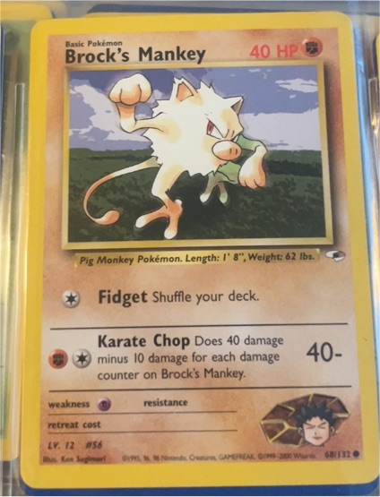 2000 Pokemon Gym Heroes #68 Brock's Mankey — front