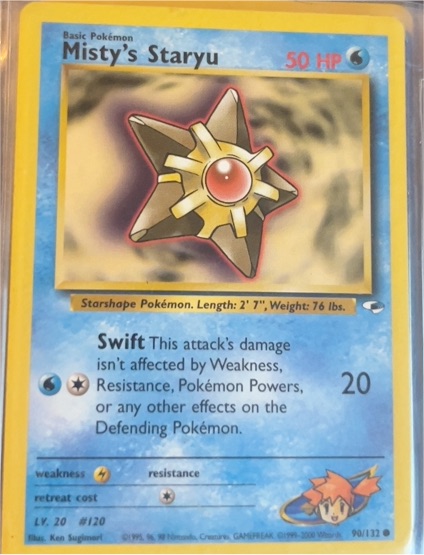2000 Gym Heroes #90 Misty's Staryu — front