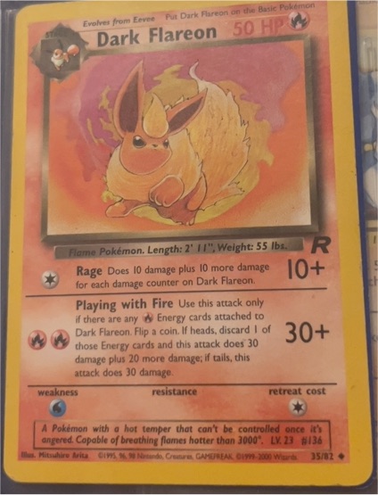 2000 Team Rocket #35 Dark Flareon — front