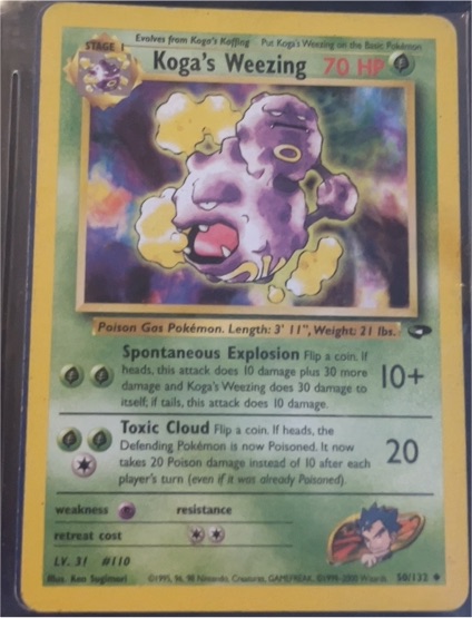1999 Pokémon Gym Challenge #50 Koga's Weezing — front