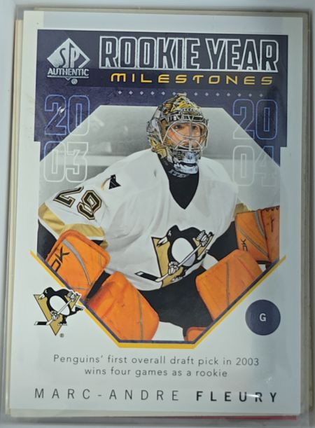2018-19 SP Authentic Rookie Year Milestones #RYMMF Marc-Andre Fleury — front
