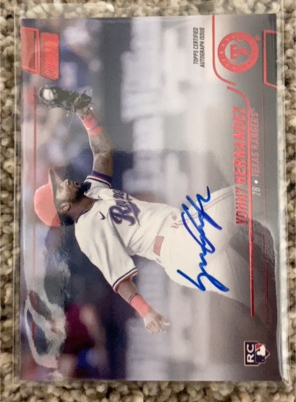 2022 Topps Stadium Club Autographs #SCBA-YH Yonny Hernandez — front