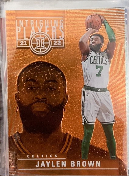 2021-22 Panini Illusions #5 Jaylen Brown Intriguing Players Orange — front