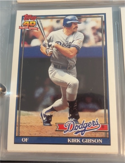 1991 Topps #490 Kirk Gibson — front
