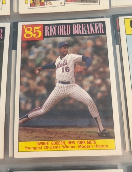 1986 Topps #202 Dwight Gooden Record Breaker — front