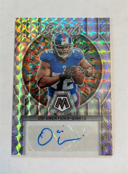 2023 Panini Mosaic Scripts #S24 Osi Umenyiora — front