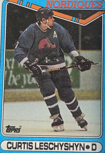 1990 Topps #216 Curtis Leschyshyn Quebec Nordiques — front