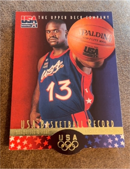 1996 Upper Deck USA Basketball Die-Cut #20SO4 Shaquille O'Neal — front