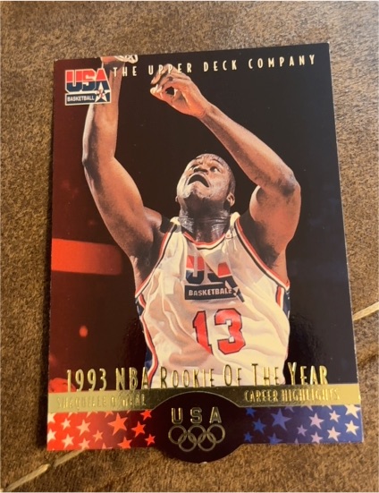 1996 Upper Deck USA #17SO Shaquille O'Neal 1993 NBA Rookie Of The Year — front