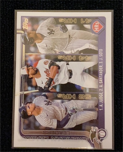 2025 Topps #79 Aaron Judge / Anthony Santander / Juan Soto League Leaders — front