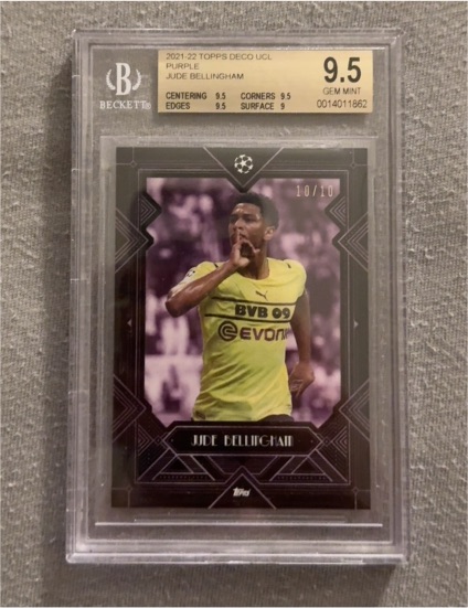2021-22 Topps Deco UCL Purple #10 Jude Bellingham — front