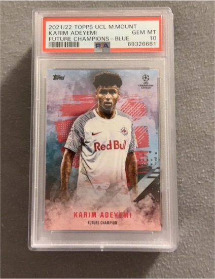 2021/22 Topps UCL Mason Mount Karim Adeyemi Future Champions Blue — front