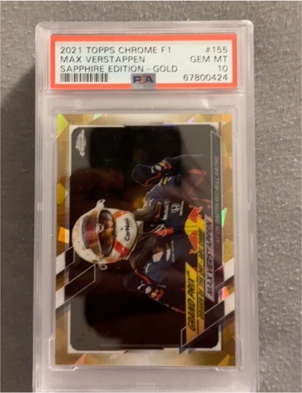 2021 Topps Chrome F1 #155 Max Verstappen Sapphire Edition Gold — front