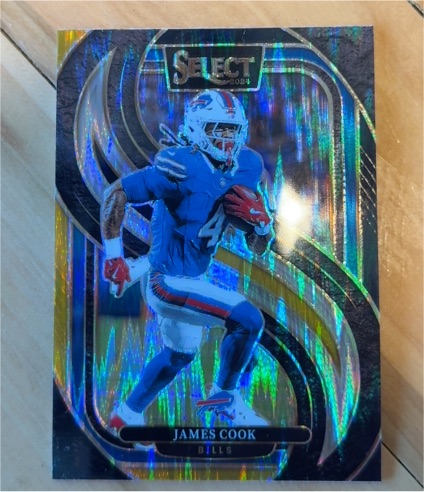 2024 Panini Select - Premier Level James Cook #167 Black & Green Shock Prizm — front