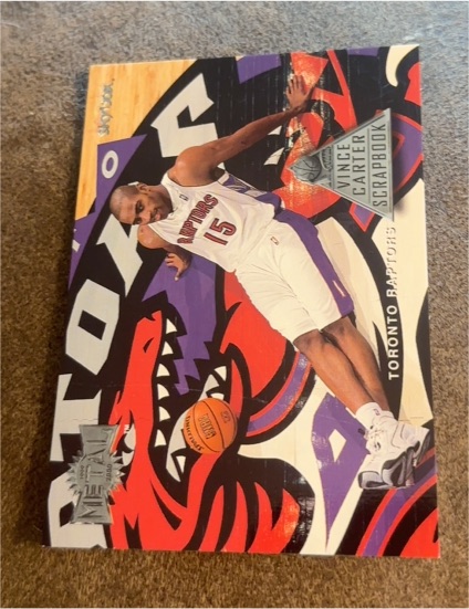 1999-00 Skybox Metal #5 Vince Carter Scrapbook — front