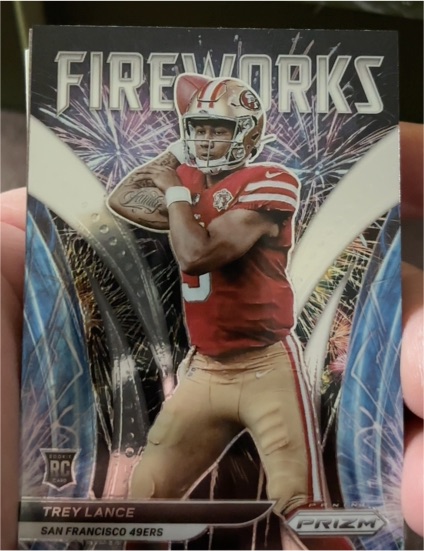 2021 Panini Prizm #F-23 Trey Lance Fireworks RC — front