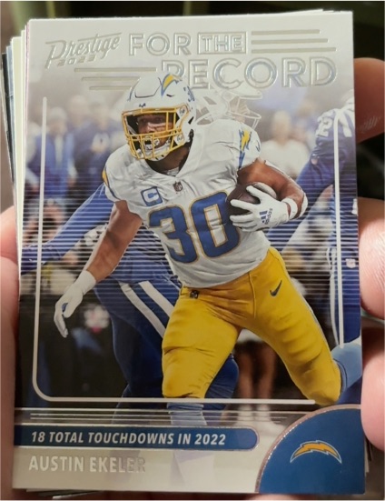 2023 Panini Prestige #11 For the Record Austin Ekeler — front
